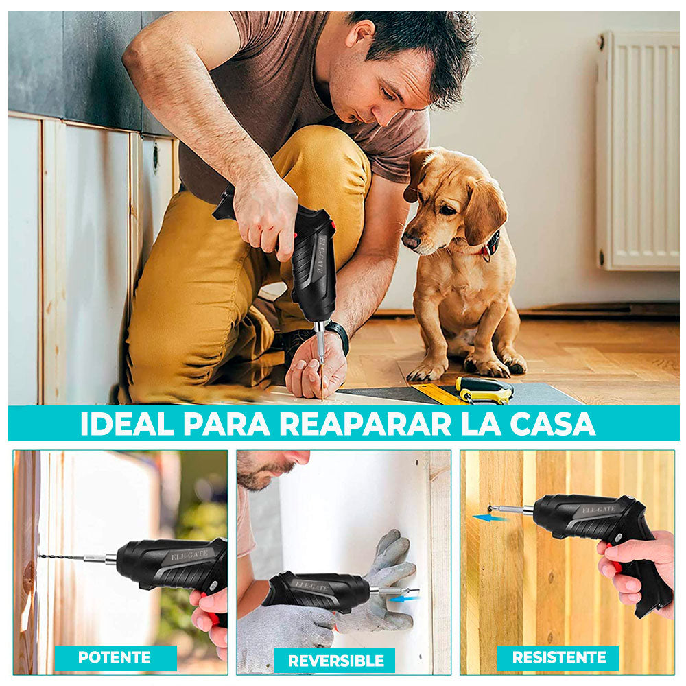 ⚡Destornillador Eléctrico Inalámbrico de 47 pzas. y Luz LED Integrada+ Extensible 🔥 | ENVÍO PERÚ