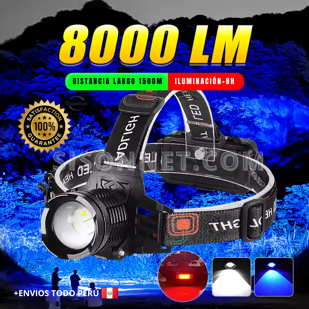 🔥 Linterna Militar Telescópica Frontal +Zoom de Regulación ⚡ | Power Bank para Dispositivos