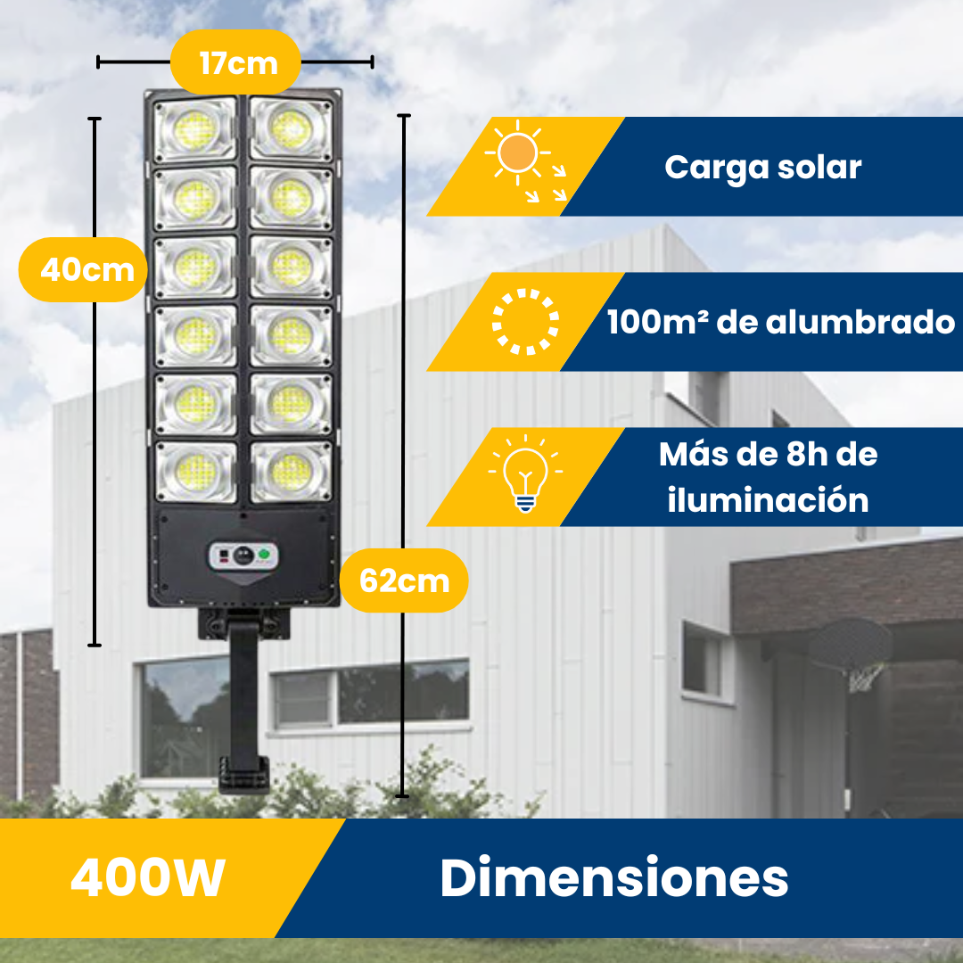💡 Luminaria Solar de 400W 🌞| Pago Contraentrega