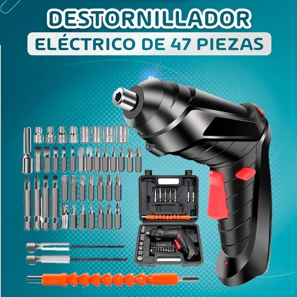 DESTORNILLADOR INALAMBRICO (+47 PIEZAS PRO)⚡ | ENVÍO GRATIS