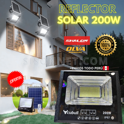 🌞 REFLECTOR SOLAR DE POTENCIA 200W + CABLE 5M Y CONTROL💡| OFERTA VERANO