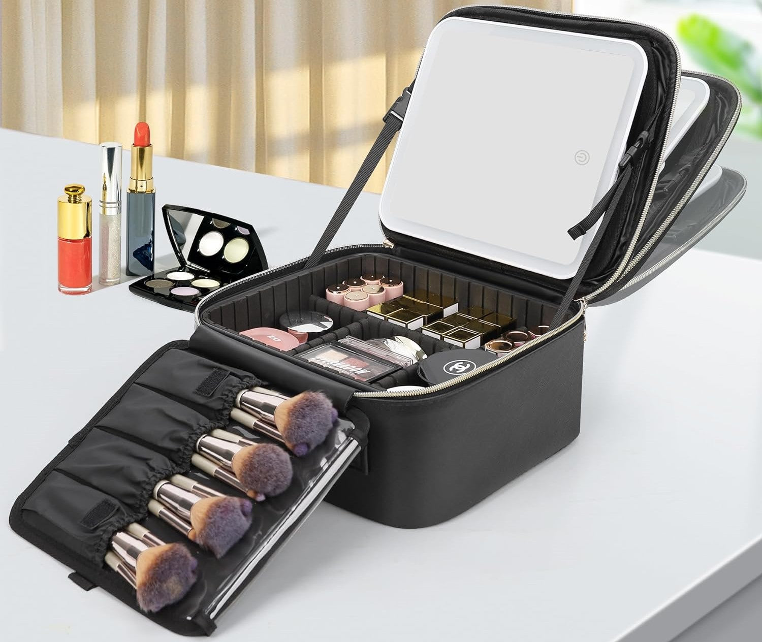 💄💗 Malentín Organizador de Maquillaje con Espejo Led | Envios Perú 👑