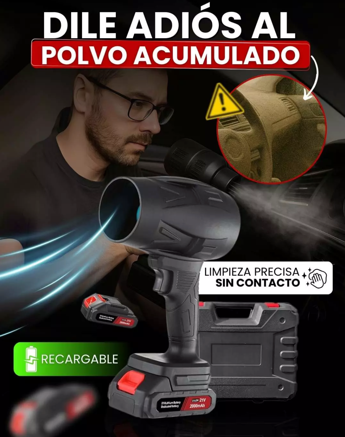 Soplador Turbo Air Force® Inalámbrico 90V + Doble Batería | Envios Perú