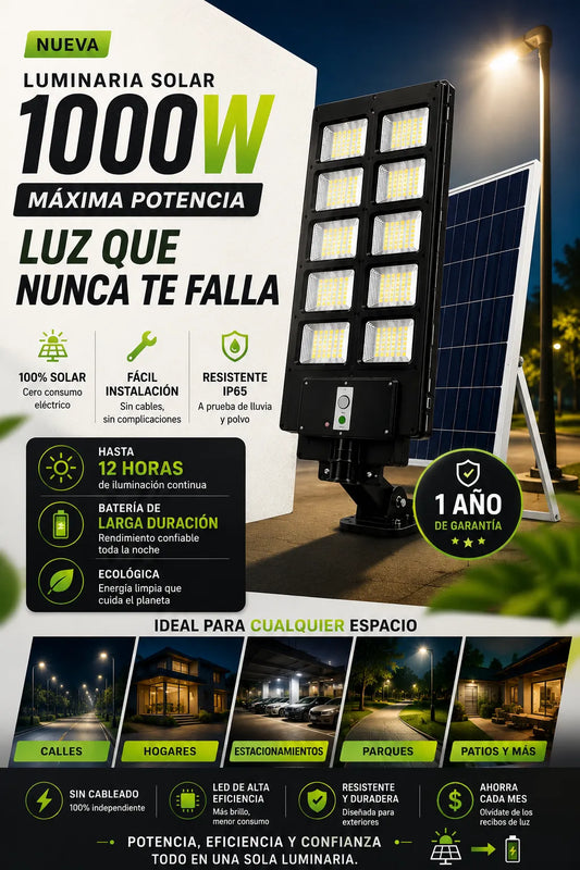🌞 Pastoral Solar 1000 Watts™ + Soporte y Control | Proteccion IP65