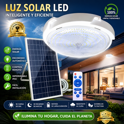 🌞 Lámpara Para Interiores con Panel Solar™ ⭐+ Control y Cable de Instalación | Envio Gratis
