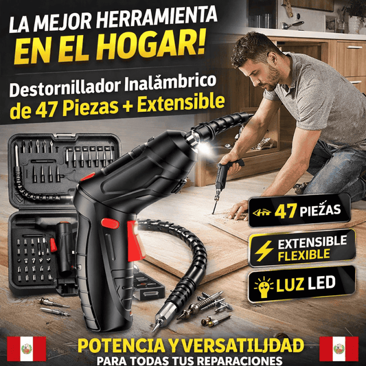 Destornillador Inalámbrico 47 Piezas⚡+Extensible Premium