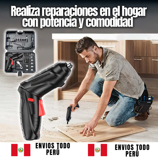 ⚡Destornillador Eléctrico Inalámbrico de 47 pzas. y Luz LED Integrada+ Extensible 🔥  | ENVÍO PERÚ