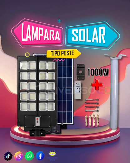 💡 LUMINARIA PASTORAL SOLAR 1000 WATTS™ +SOPORTE Y CONTROL ☀️ | REMATE DICIEMBRE 🎅🎄