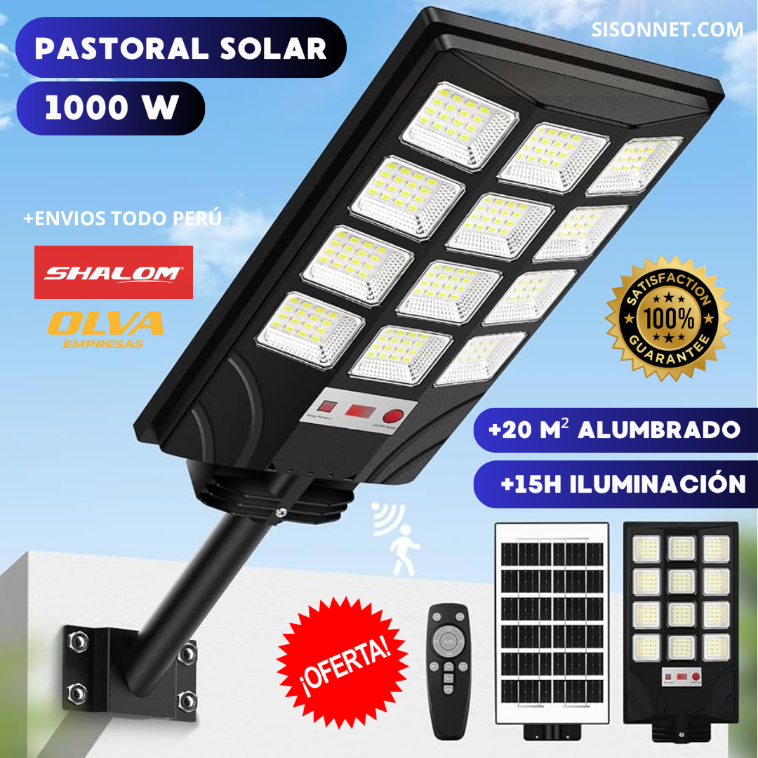 💡 LUMINARIA PASTORAL SOLAR 1000 WATTS™ 🌞| PAGA EN CASA
