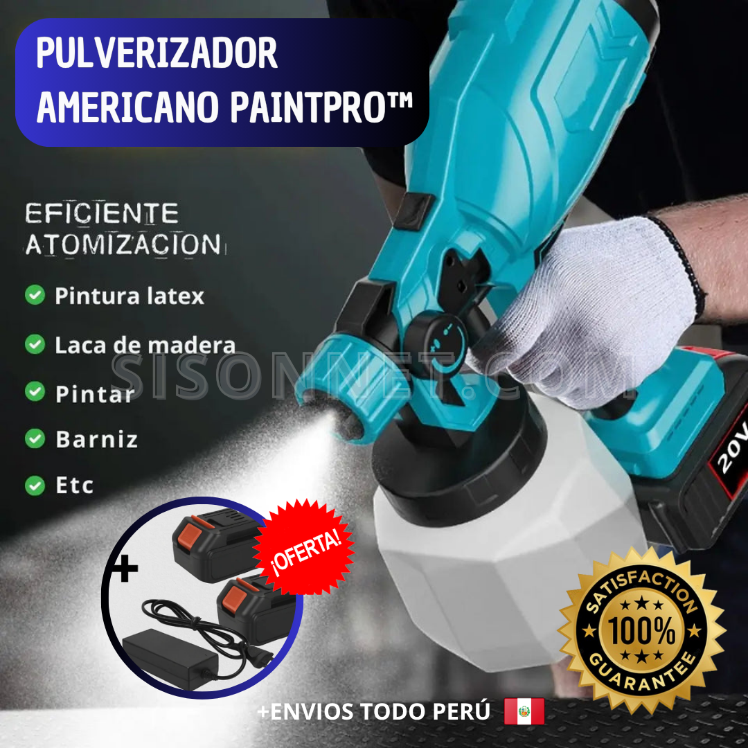 Pulverizador de Pintura Inalámbrico PaintPro™ +2 Baterías ⭐ | Envios Perú