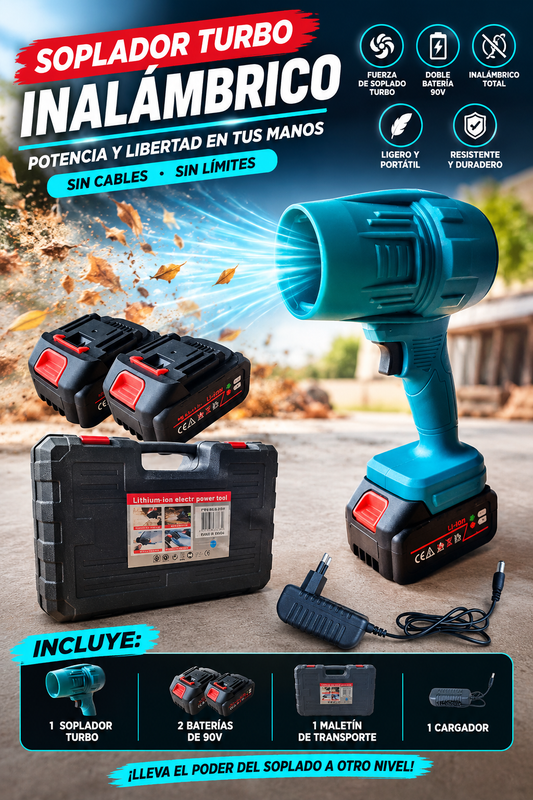 Soplador Turbo Air Force® Inalámbrico 90V + Doble Batería | Envios Perú